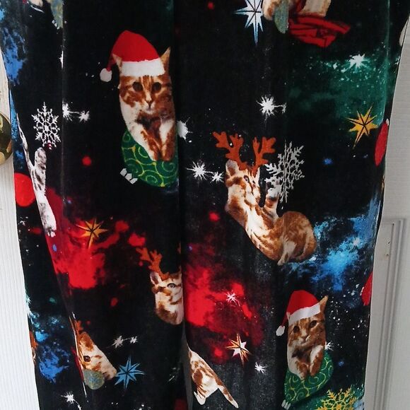 Christmas cat kitten ugly chirstmas party holiday overalls  Sz M 7-9 NWOT - Picture 5 of 11